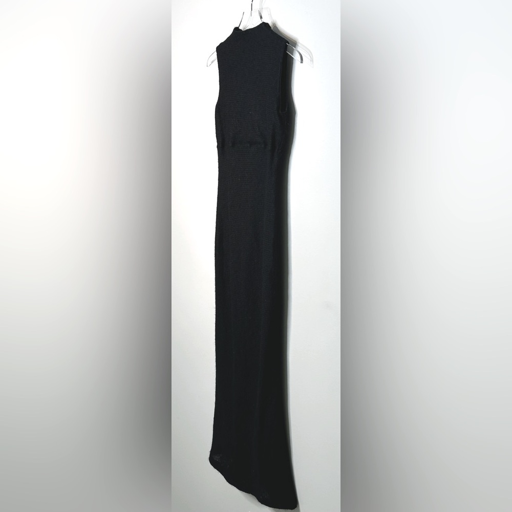 La Perla Black Maxi Mohair Wool Blend Sleeveless Sheath Dress Size 42 - Picture 4 of 12